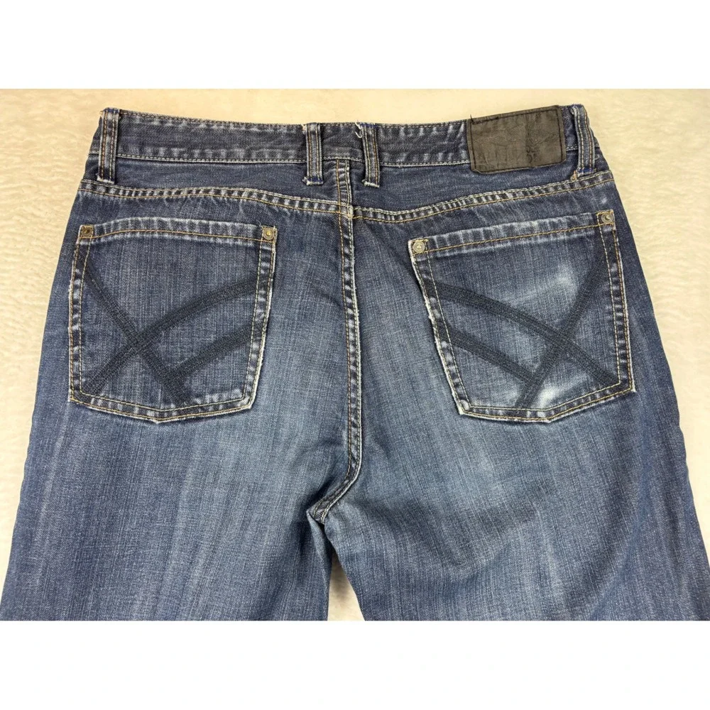 Kenneth Cole Reaction Men's 32x30 Slim Jeans Grungy Dark Wash Honeycombing Denim